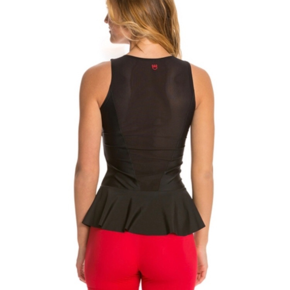 NWT KADYLUXE Black Peplum Athletic Tank S - Picture 3 of 8